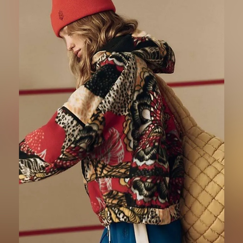 Free People Movement Wild and Free Printed Fleece Pullover Wildflower Size Small